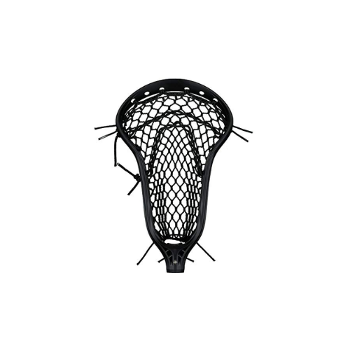 stringking women’s mark 2 defense lacrosse head strung with women's type 4 lacrosse mesh (black/black)