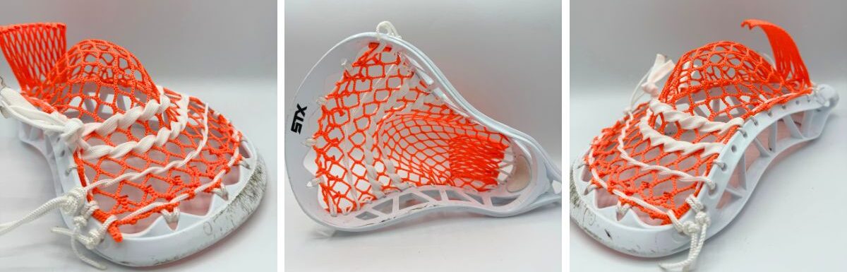 stx x10 lacrosse head with mid pocket and laxroom 10 diamond xpro mesh