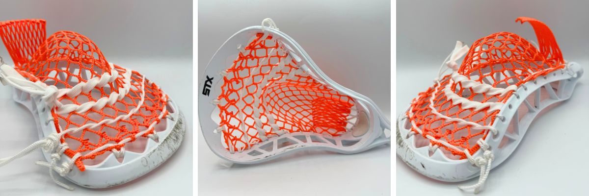 stx x10 lacrosse head with mid pocket and laxroom 10 diamond xpro mesh