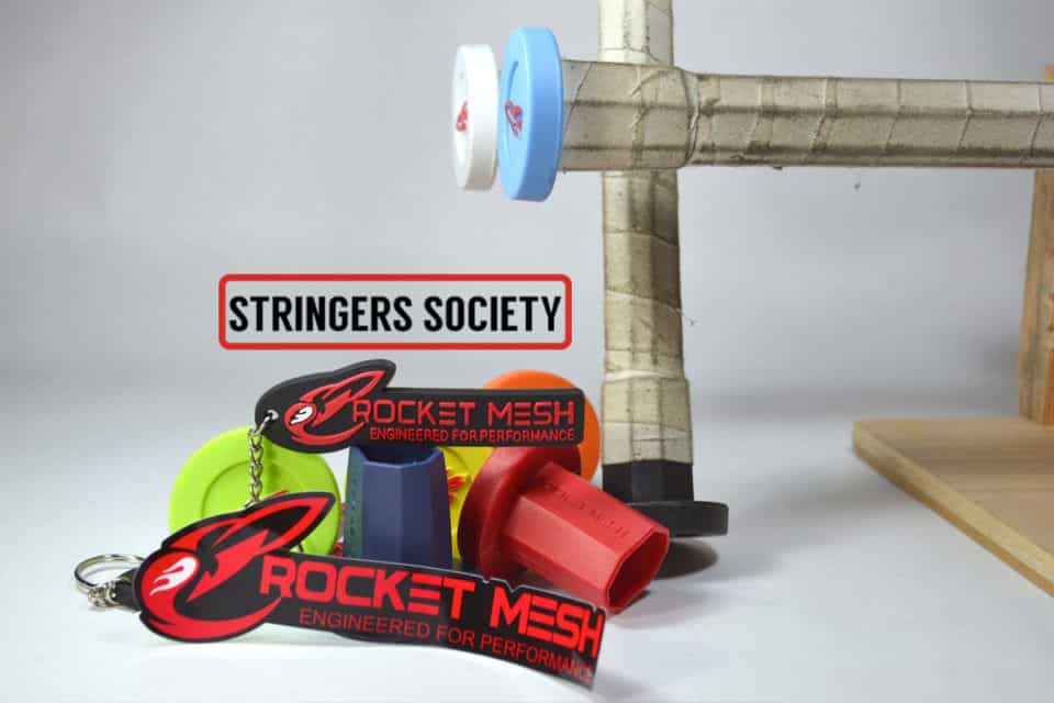 Rocket Mesh Lacrosse TapeSaver Butt End/ End Cap 2-Pack White/Orange