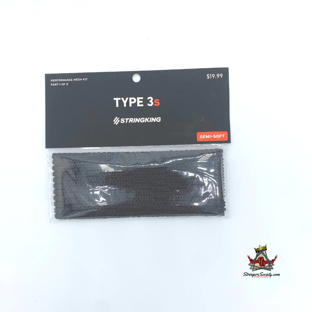 StringKing Type 3s Semi-Soft Lacrosse Mesh Piece (Black)