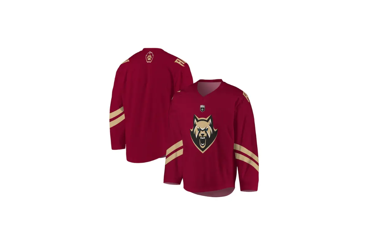 albany firewolves maroon sublimated replica jersey
