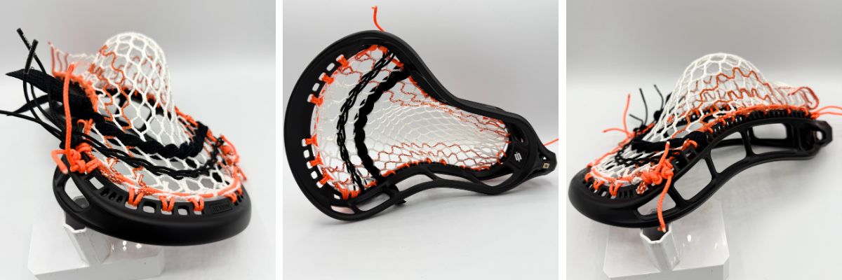 black stringking mark 3v head with hero 3.0 semi-soft orange striker mesh pocket