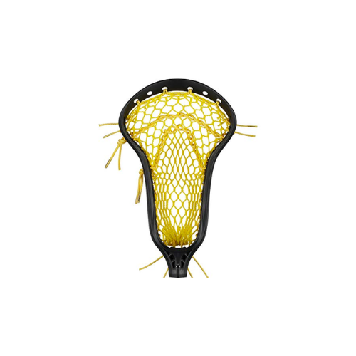stringking women’s mark 2 midfield lacrosse head strung with women's type 4 lacrosse mesh (black/yellow)