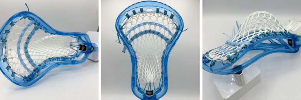 stringers shack g3 ultralight 10 diamond lacrosse mesh on a blue ecd ion