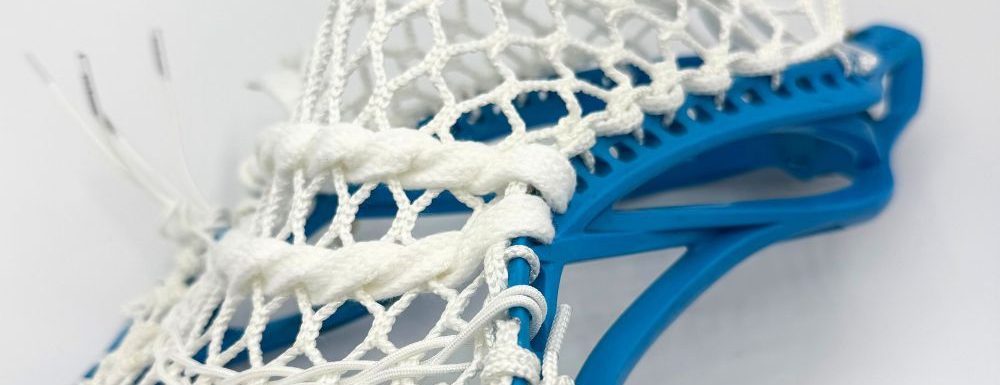 sidewall detail of blue maverik kinetik 2.0 with type 2s mesh stringing pattern