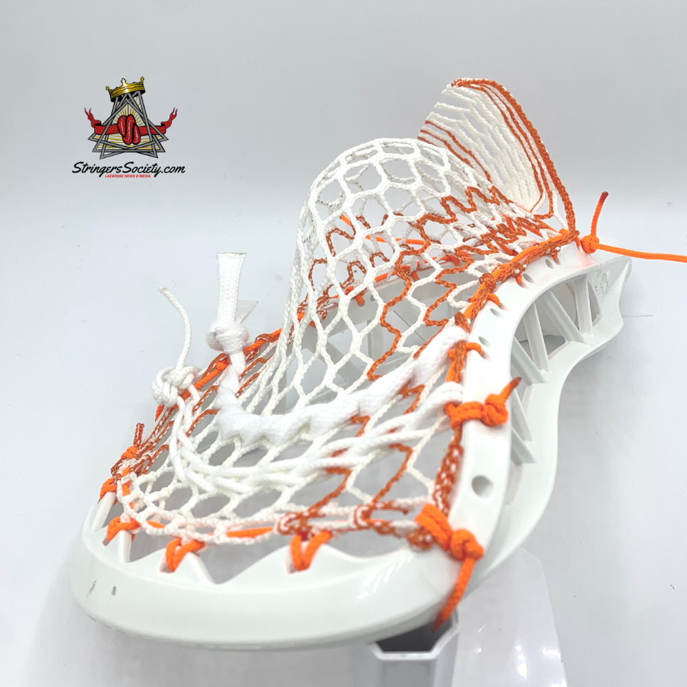 - custom strung stx x10 orange mesh1 - stx x10 lacrosse pockets