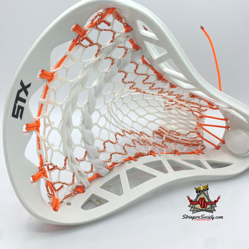 - custom strung stx x10 orange mesh3 - stx x10 lacrosse pockets