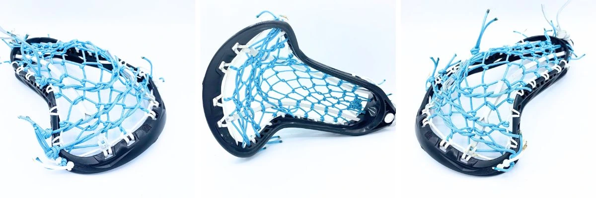 Lacrosse head with blue mesh netting