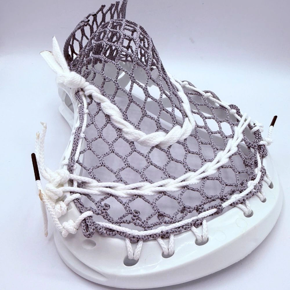 easton launch lacrosse head with grey stringking type 3s lacrosse mesh strung with a mid lacrosse pocket