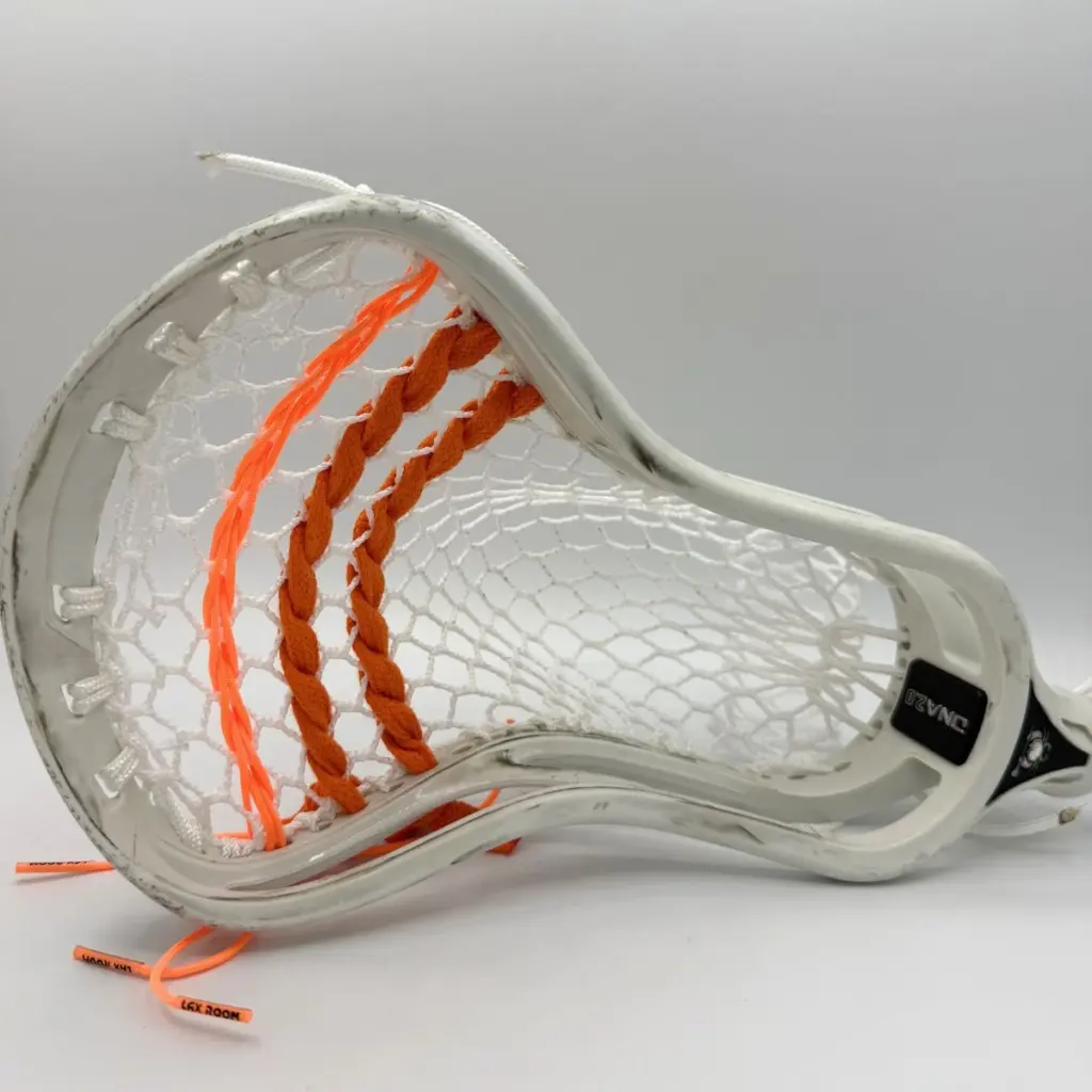 ECD DNA 2.0 lacrosse head with Hero 4.0 Semi-Soft mesh strung into a custom deep mid pocket