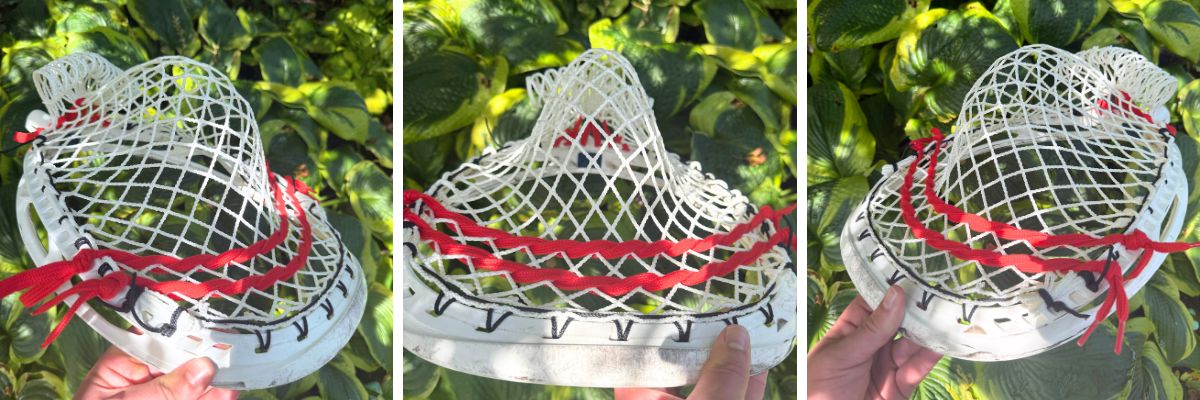 White goalie head with red accents