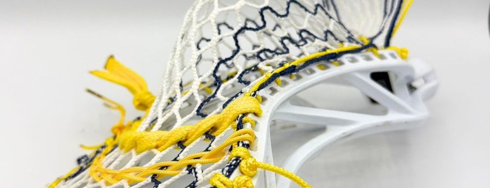 Lacrosse stick with unique stringing design