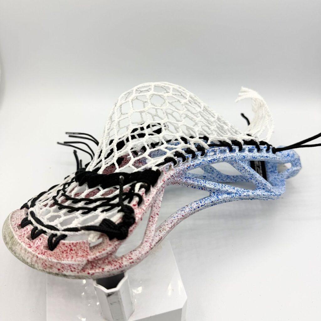 Custom strung ECD Mirage 3.0 lacrosse head featuring a mid-high pocket with Hero 4.0 semi-soft mesh