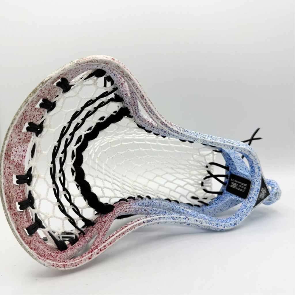 Custom strung ECD Mirage 3.0 lacrosse head featuring a mid-high pocket with Hero 4.0 semi-soft mesh