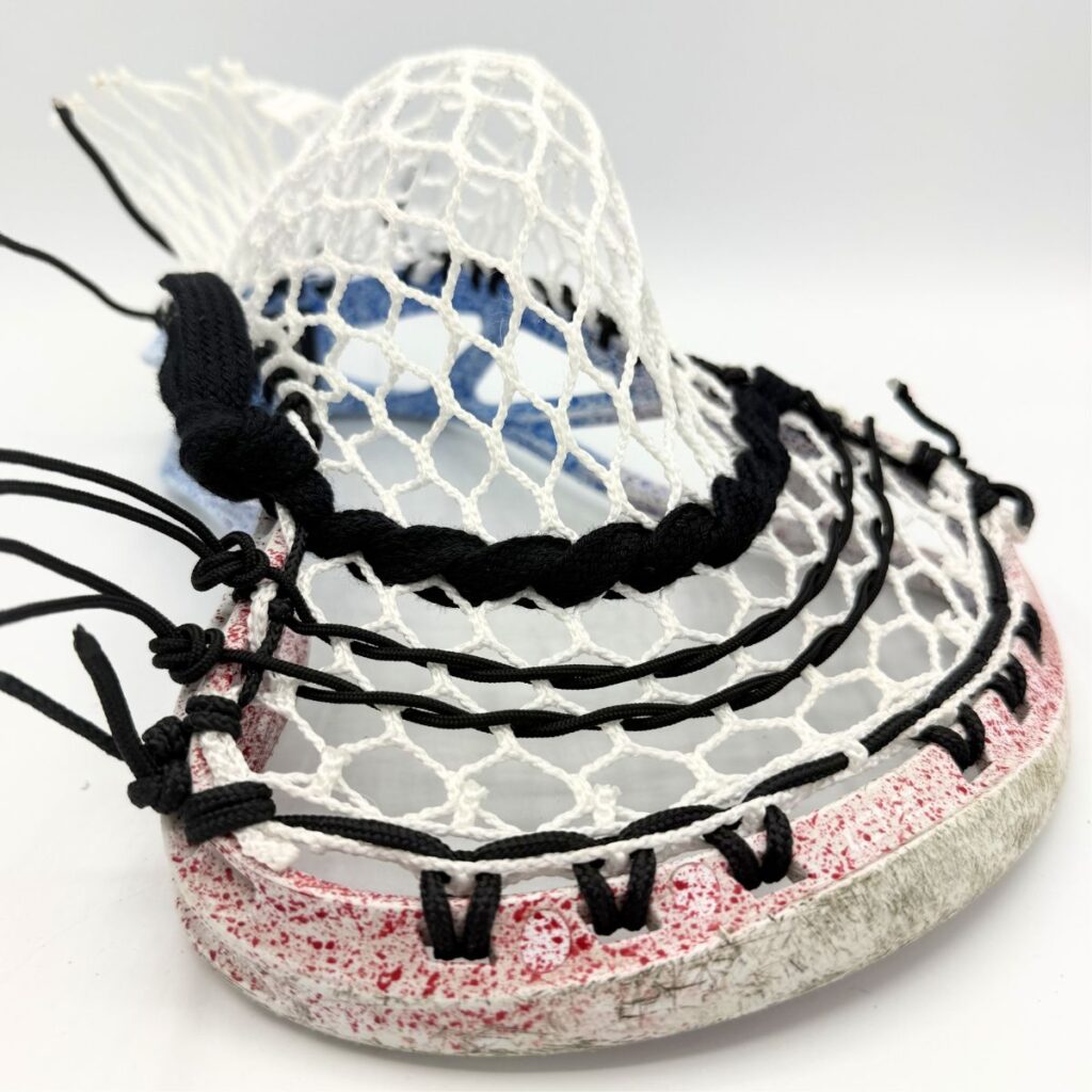 Custom strung ECD Mirage 3.0 lacrosse head featuring a mid-high pocket with Hero 4.0 semi-soft mesh