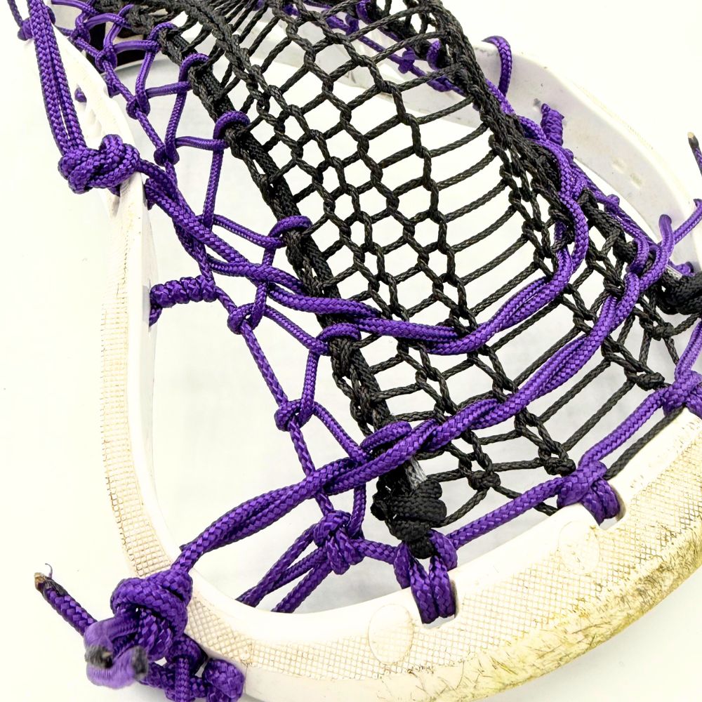 gait air 2 women's lacrosse head strung with valkyrie runner, purple ht sidewalls, purple ht crosslace, and purple ht shooting strings