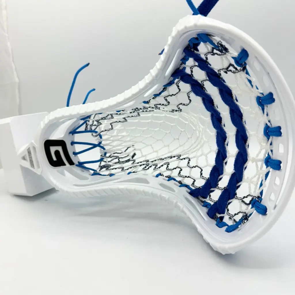 gait d2gb lacrosse head strung with a mid pocket using hero 4.0 semisoft v2 mesh