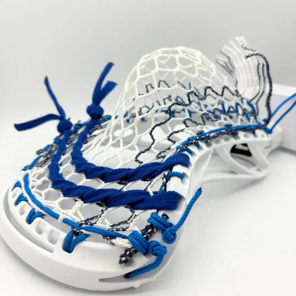 gait d2gb lacrosse head strung with a mid pocket using hero 4.0 semisoft v2 mesh