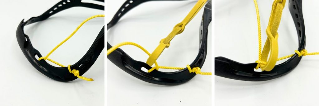how to attach leathers to a lacrosse head with sidewall
