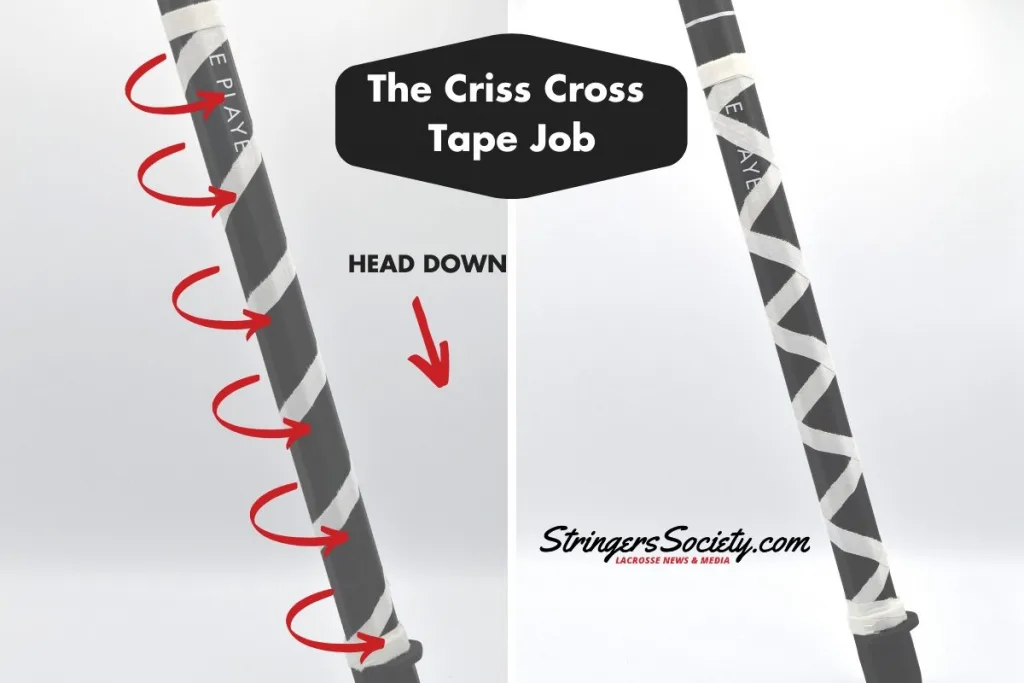 how to tape your lacrosse stick crisscross style