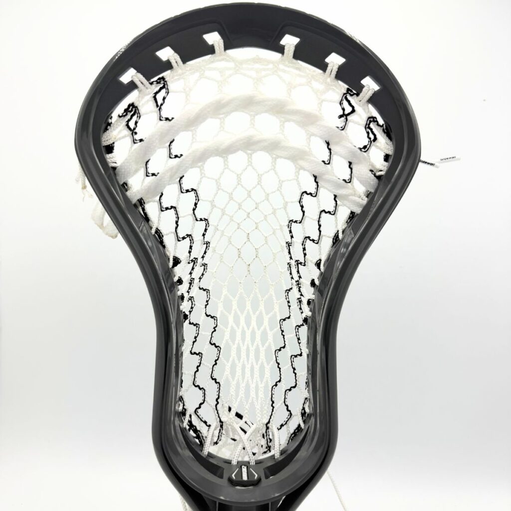 Custom strung Maverik Havok 2.0 lacrosse head featuring a mid-high pocket with Hero 4.0 semi-soft mesh.