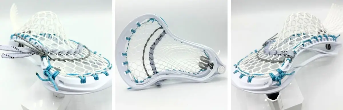 maverik optik 3.0 lacrosse head strung with stringking type 5s mesh featuring a mid-low pocket for quick release and control - stringers society