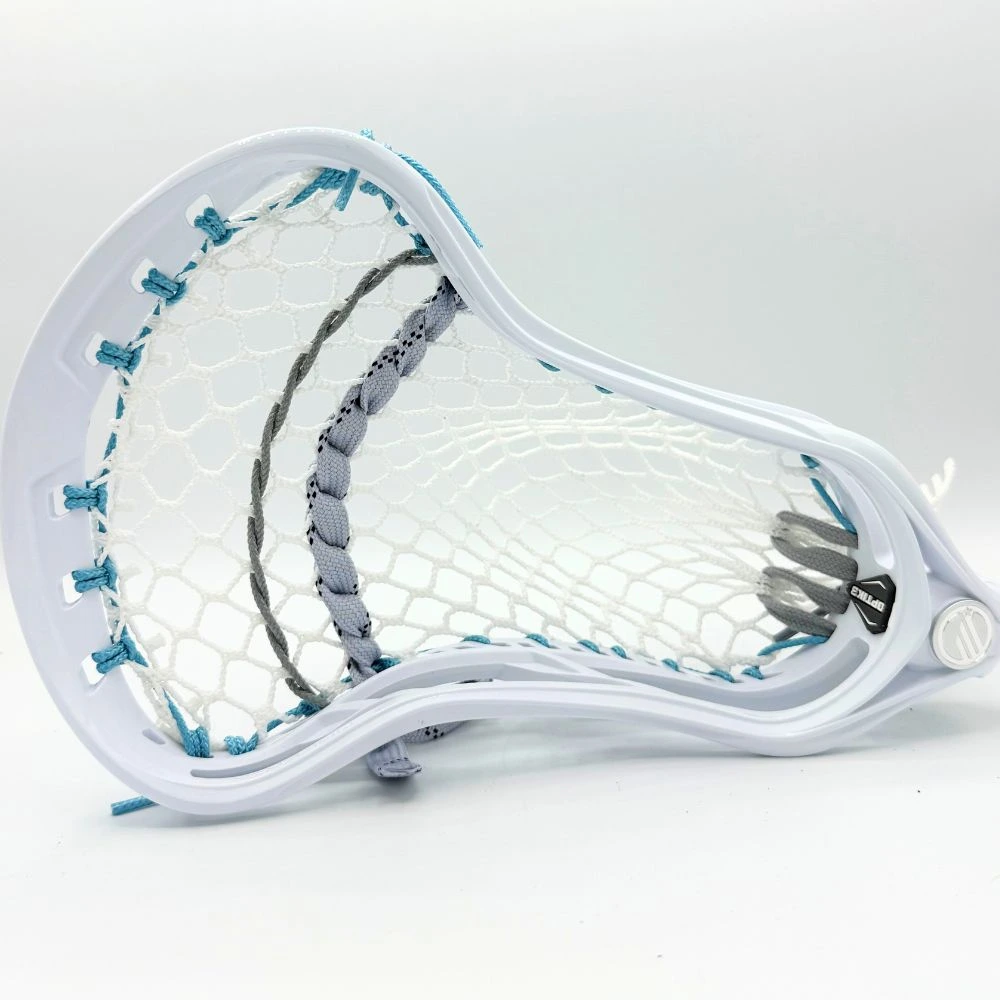 maverik optik 3.0 lacrosse head strung with stringking type 5s mesh featuring a mid-low pocket for quick release and control - stringers society