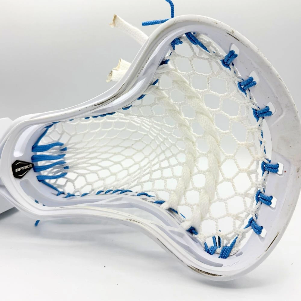 maverik optik 3.0 lacrosse head strung with stringking type 5x mesh featuring a mid-low pocket for control and quick release - stringers society