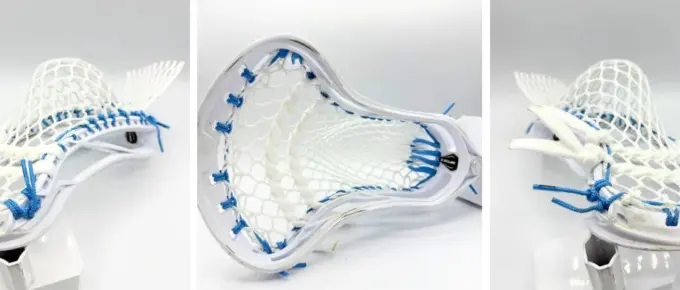 maverik optik 3.0 lacrosse head strung with stringking type 5x mesh featuring a mid-low pocket for control and quick release - stringers society