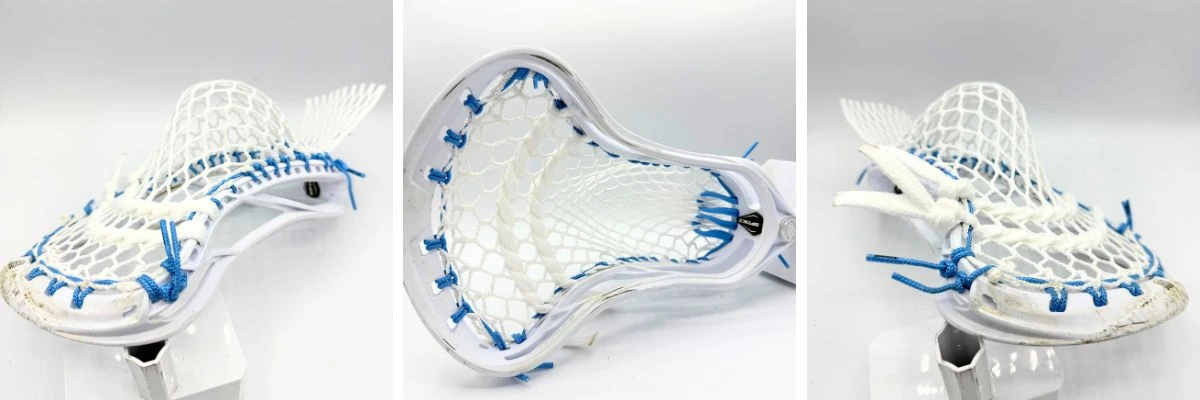 maverik optik 3.0 lacrosse head strung with stringking type 5x mesh featuring a mid-low pocket for control and quick release - stringers society