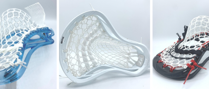 photo of various men's lacrosse heads designed for midfield positions
