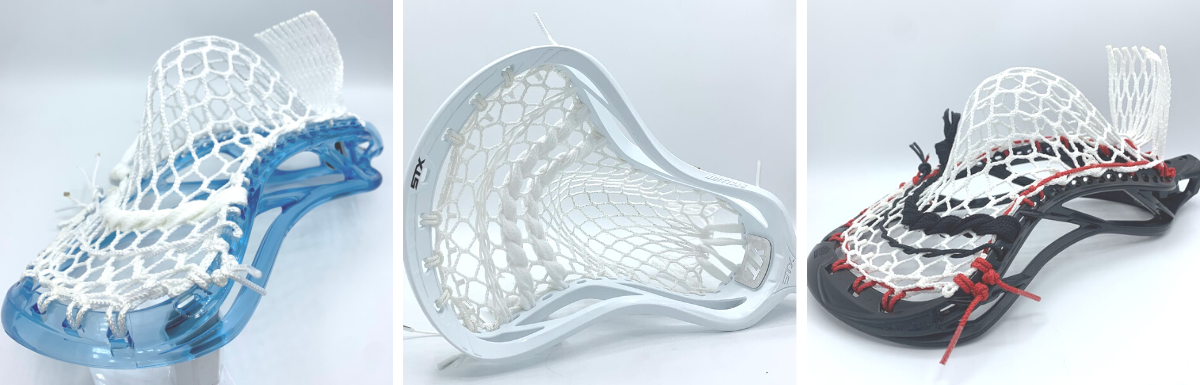 photo of various men's lacrosse heads designed for midfield positions