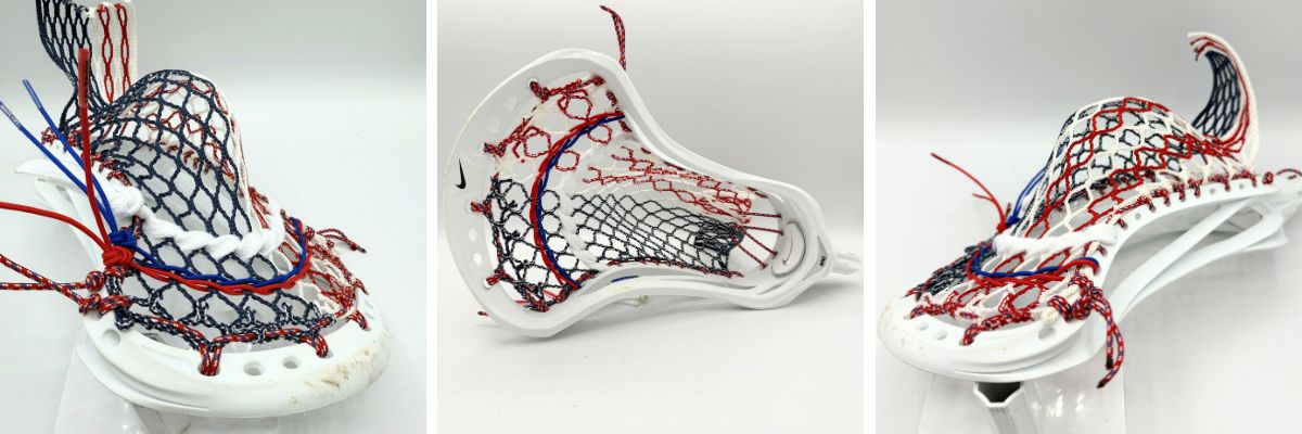 close-up of nike ceo ii mid pocket with jima 10 diamond (usa) stringing