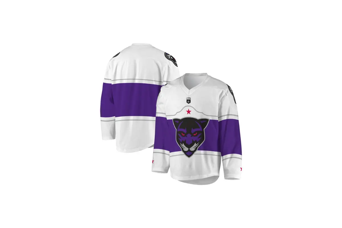 panther city lacrosse club white/purple replica jersey
