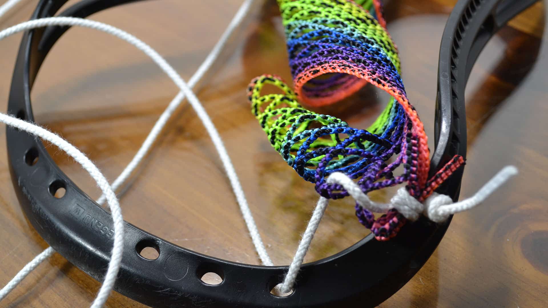 How to String a Women's Lacrosse Head second step top string womens lacrosse