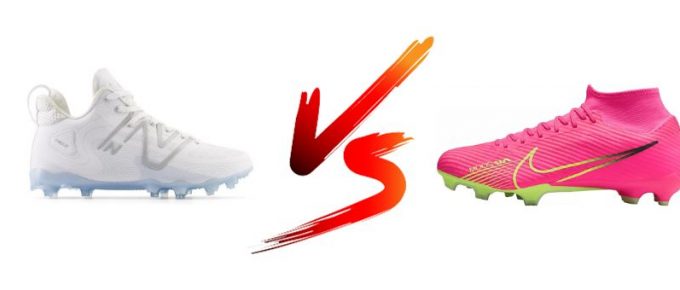 image comparing the features of soccer and lacrosse cleats