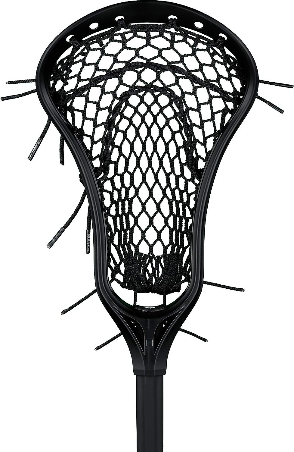 stringking girls starter junior youth lacrosse stick strung with type 4 mesh (black/black)