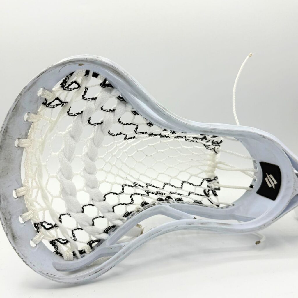 StringKing Legend Intermediate lacrosse head with Hero 4.0 Semi-Soft mesh mid-pocket, optimized for middle school midfielders and youth players