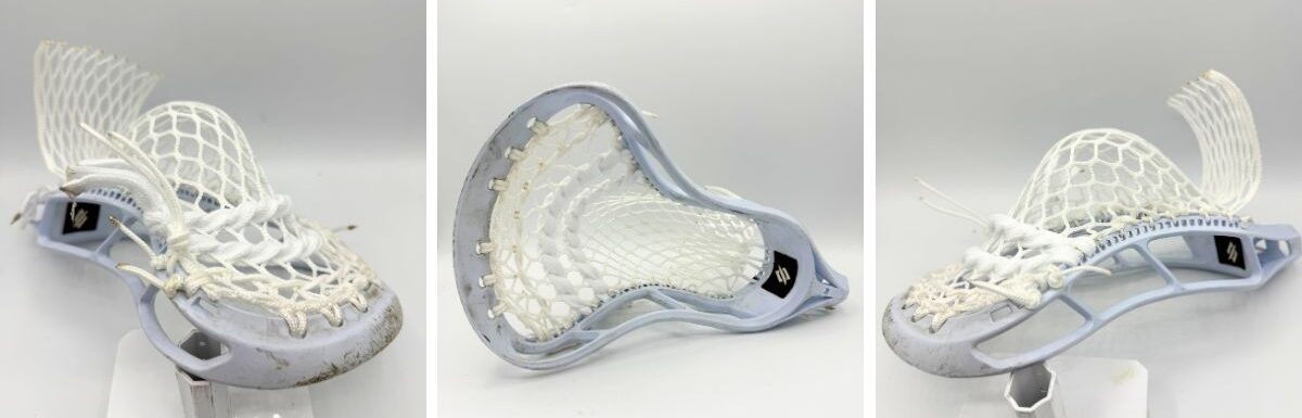 StringKing Legend Intermediate head with budget Stringers Shack G3 10D mesh mid-pocket for youth midfielders.