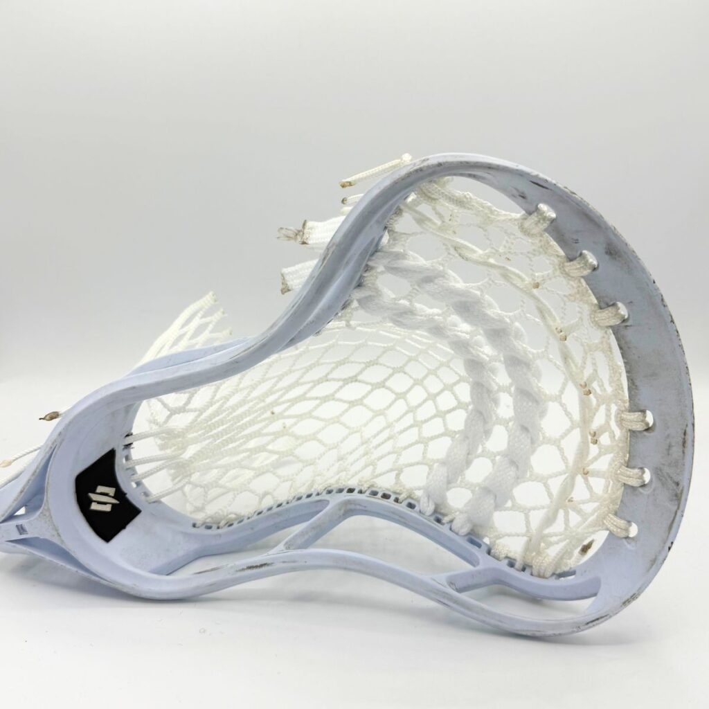 StringKing Legend Intermediate head with budget Stringers Shack G3 10D mesh mid-pocket for youth midfielders.