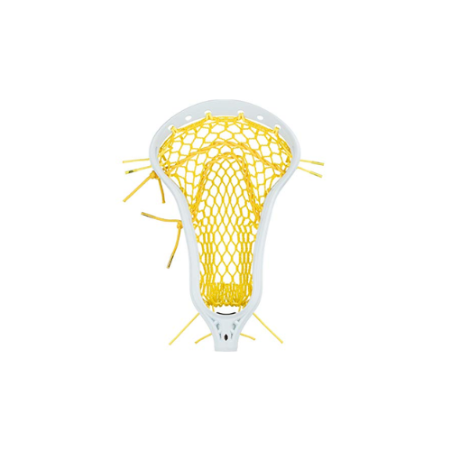 stringking women’s mark 2 offense lacrosse head strung with women's type 4 mesh (white/yellow)