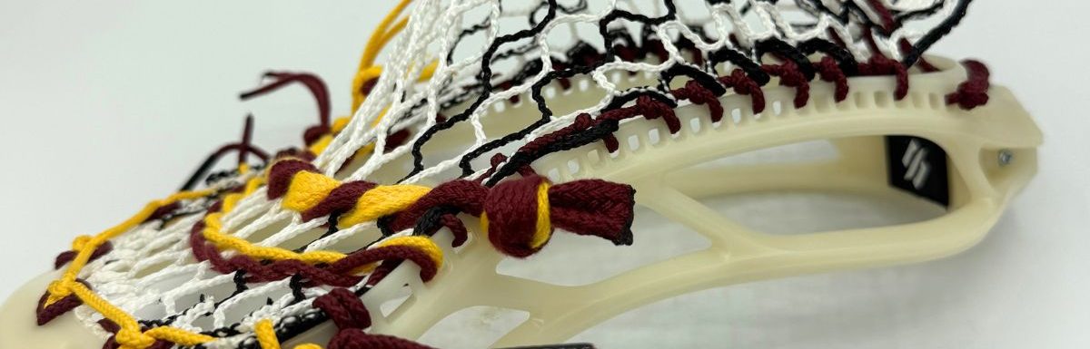 side profile of a stringking mark 2f mid-low pocket with maroon sidewall and hero 4.0 mesh
