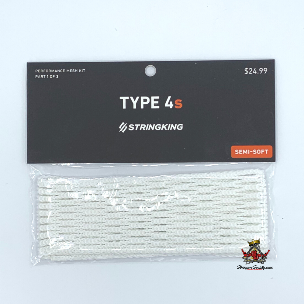 stringking type 4s semisoft lacrosse mesh piece (white)