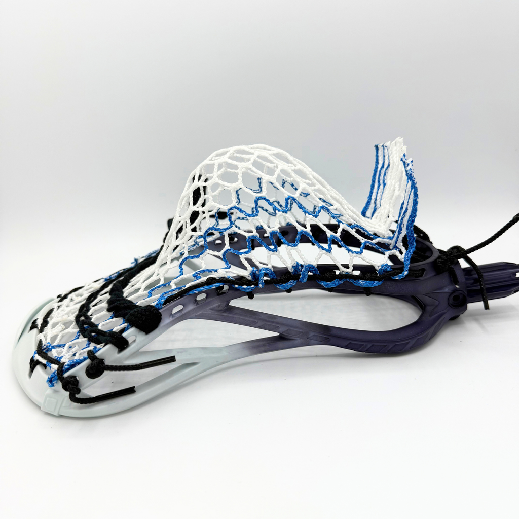 side profile of an stx duel iii midlow pocket strung with hero 4.0 semisoft mesh for faceoff