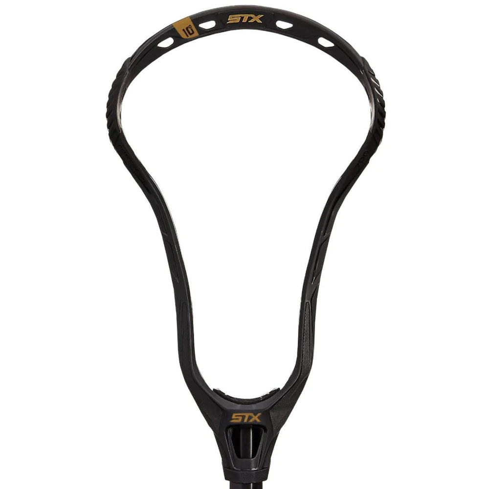 stx lacrosse fortress 700 strung head with crux mesh pro pocket, black