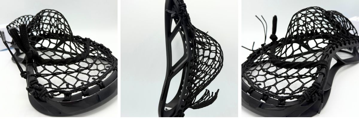 Black lacrosse head with netting
