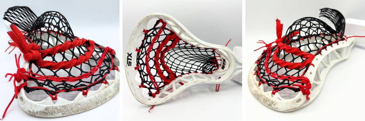 stx x10 strung with laxroom 8 diamond mid-high stringing