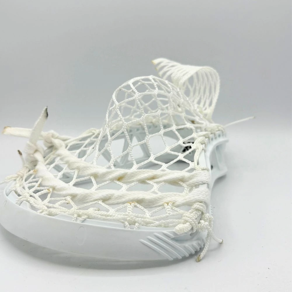 Channel view of white STX X20 head with white 8 diamond mesh pocket