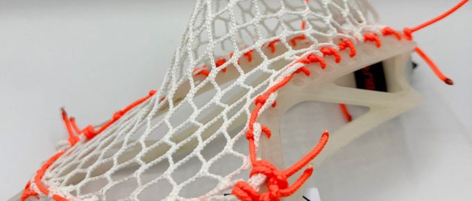 Lacrosse head with custom stringing